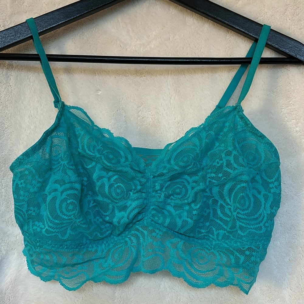 PINK Turquoise Lace Bralettet Size Large